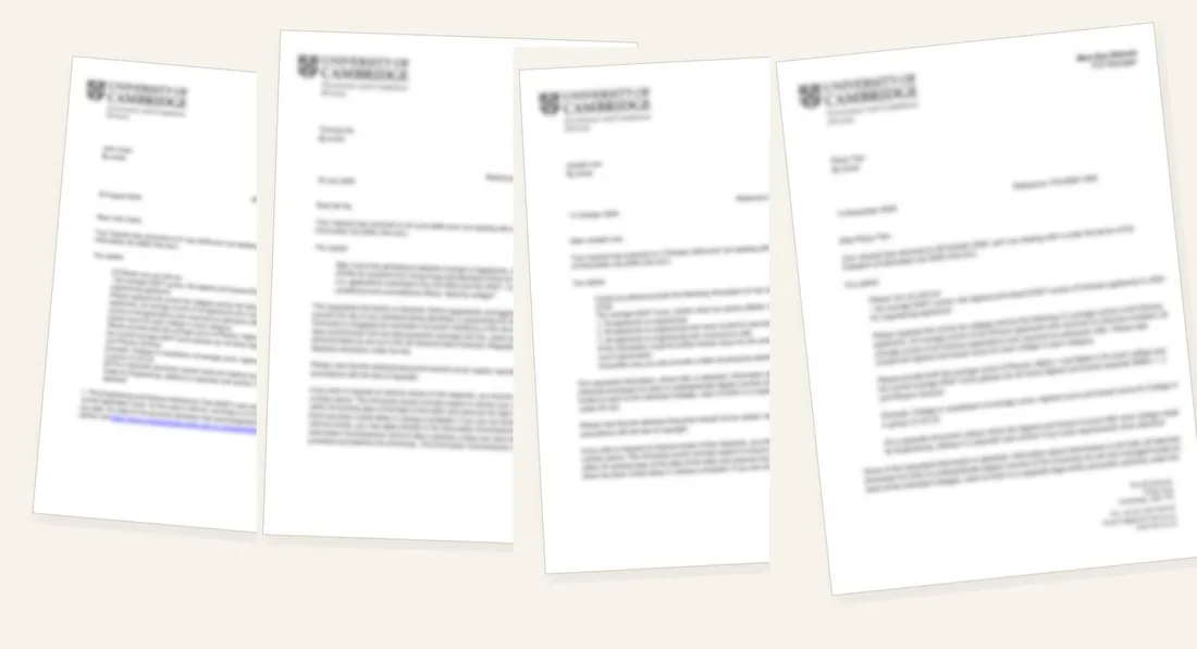 Freedom of Information response letters, blurred